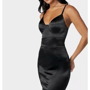 Bebe black satin dress